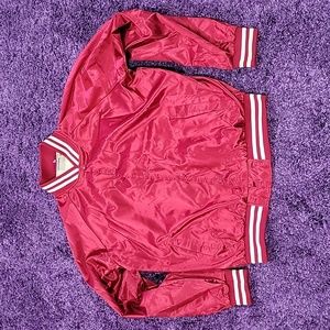 Vintage McGraw Satin Jacket Burgundy & White